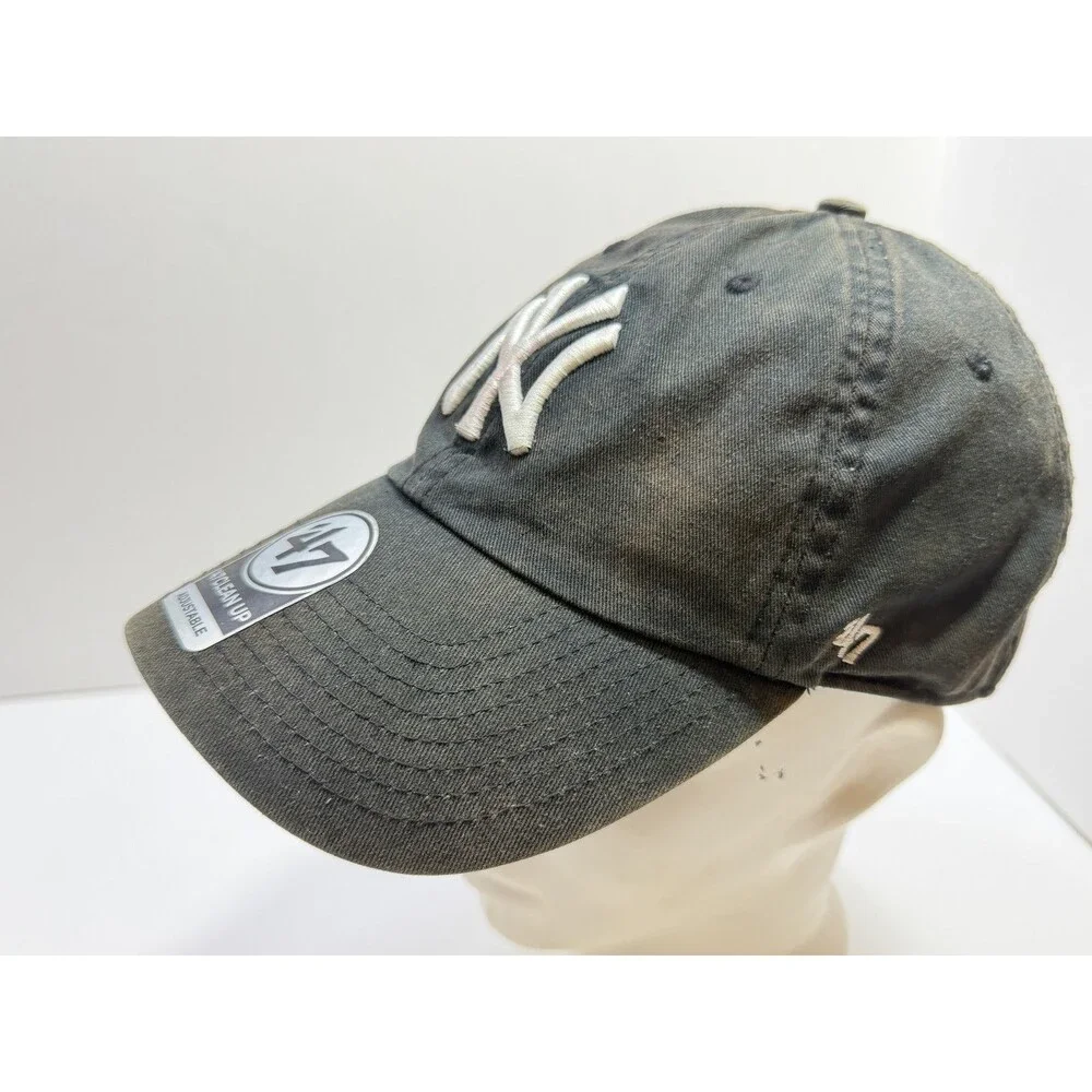 47 Brand New York Yankees MLB Clean Up Adjustable Baseball Cap Hat Black OSFA